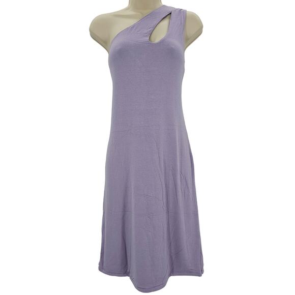 Naked Wardrobe Womans size 3X Side Eye One Shoulder Mini Bodycon Dress Iris NEW - Picture 1 of 8